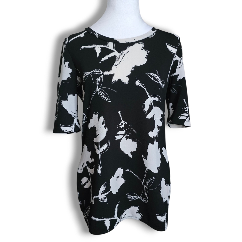 next Black and White Floral Blouse - Size 8